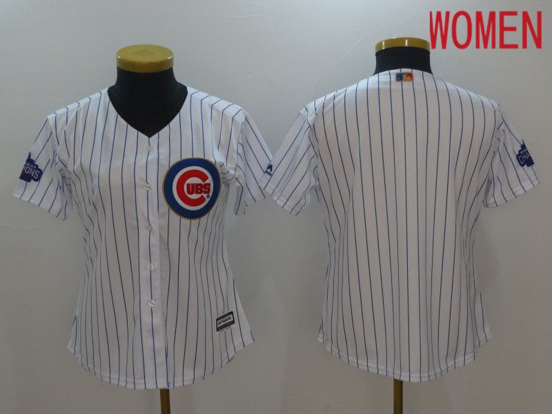 Women Chicago Cubs Blank White champion Game 2021 MLB Jersey